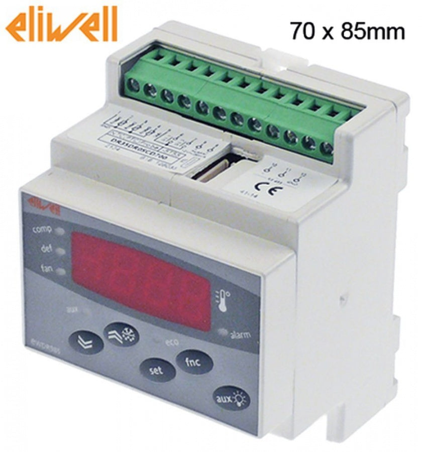 electronic controller ELIWELL type EWDR985/CSLX model DR35DR0SCD700 70x85mm 230 V voltage AC