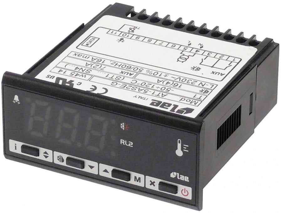 electronic controller LAE type AT1-5AS2E-G 71x29mm 230V voltage AC NTC/PTC relay outputs 2 NO-16A(4)