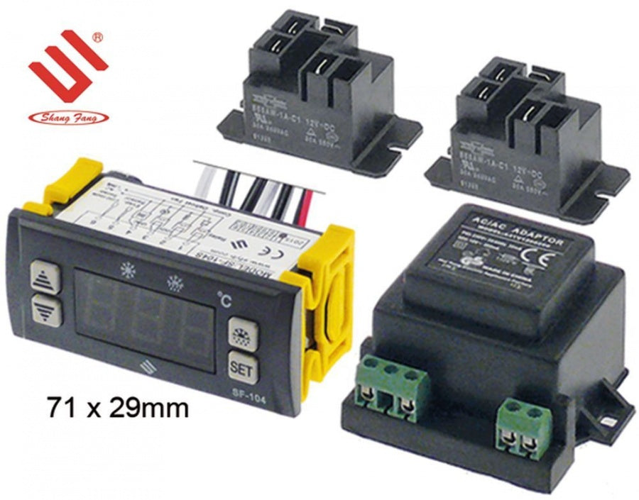 electronic controller SHANGFANG type 71x29mm 230V voltage AC NTC relay outputs 3 NO-30A NO-30A