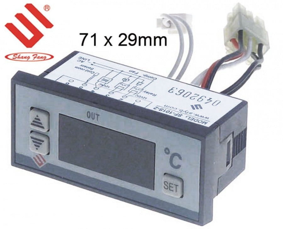 electronic controller SHANGFANG type SF-101S-2 71x29mm 12 V voltage AC NTC relay outputs 1 12VDC