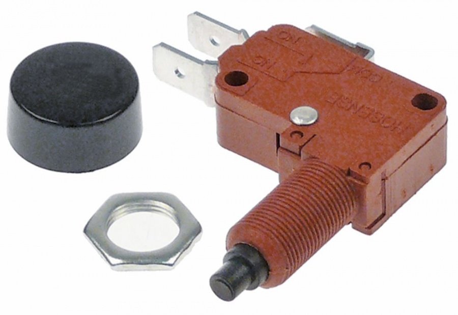 Microintrerupator cu buton, filet M10x0,75, contact 1CO 10 A, 250 V - 100010