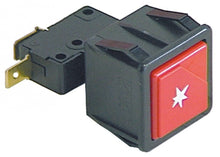 Buton de aprindere 28,5 x 28,5 mm rosu, cu simbol - 100160