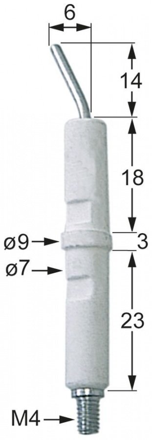Electrod de aprindere ø 7 x 45 mm - 100706