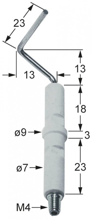 Electrod de aprindere ø 7 / 9 mm, conexiune M4 - 100709