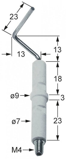 Electrod de aprindere ø 7 / 9 mm, conexiune M4 - 100709