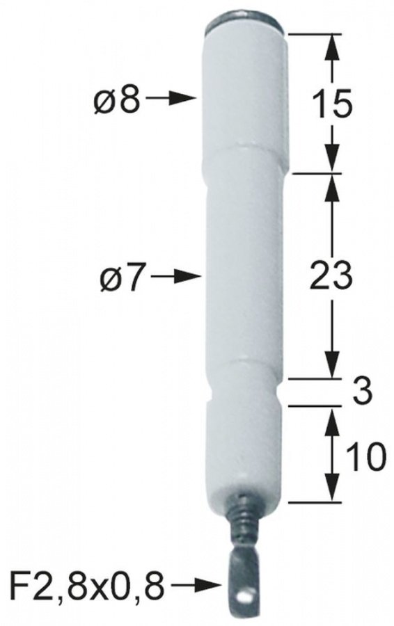 Electrod de aprindere ø 8 / 7 mm, conectare 2,8 x 0,8 mm - 100715