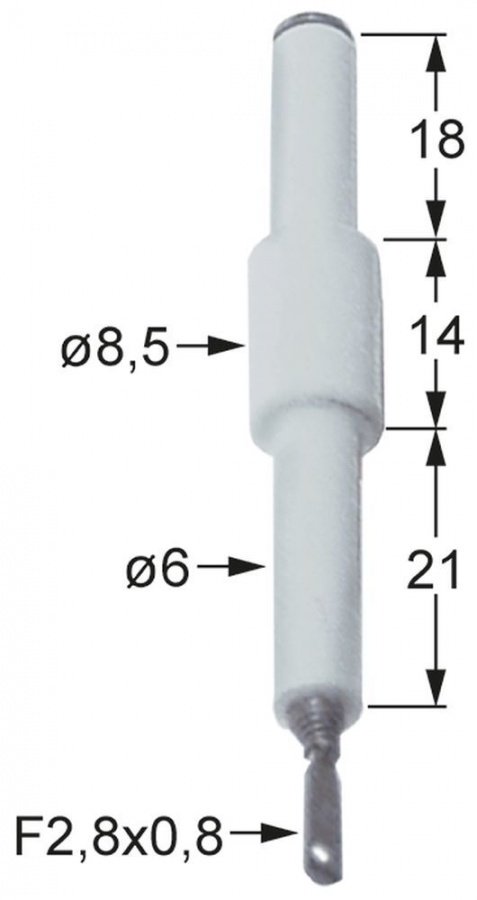 Electrod de aprindere ø 6 x 8,5 mm - 100717
