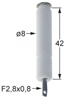 Electrod de aprindere ø 8 mm, conector 2,8 x 0,8 mm, cu arc - 100720