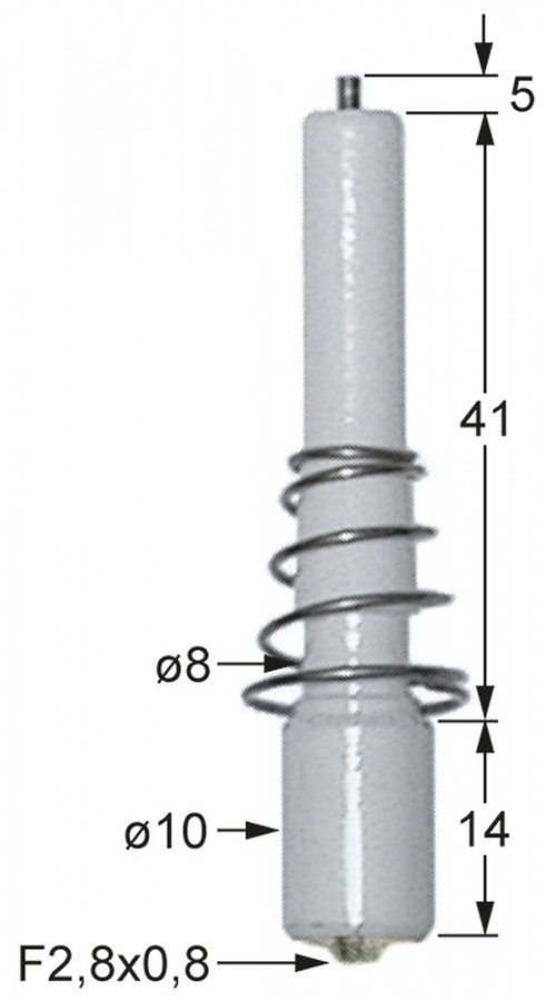 Electrod de aprindere cu arc, ø 8 / 10 mm, cu arc, conexiune cu papuc mic 2,8 x 0,8 mm - 100729