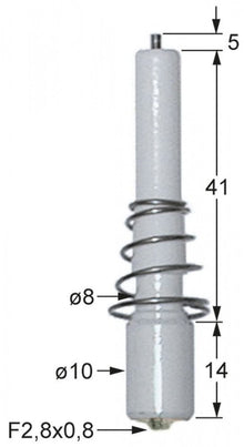 Electrod de aprindere cu arc, ø 8 / 10 mm, cu arc, conexiune cu papuc mic 2,8 x 0,8 mm - 100729