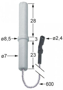 Electrod de aprindere ø 7 x 8,5 mm, lungime cablu 600 mm - 100733