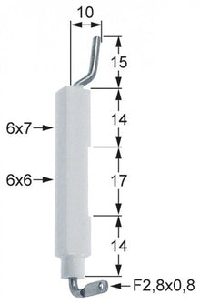 Electrod de aprindere ø 6 / 7 mm, conector 2,8 x 0,8 mm - 100798