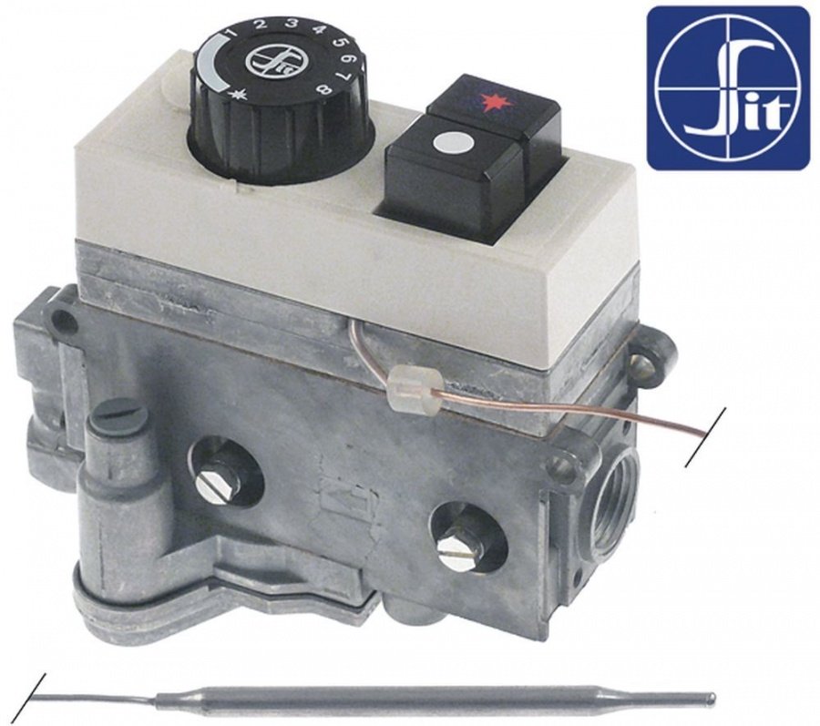 Valva de gaz termostatica SIT seria 710 Minisit, 110-190°C, friteuza, cu regulator de presiune - 101118 
