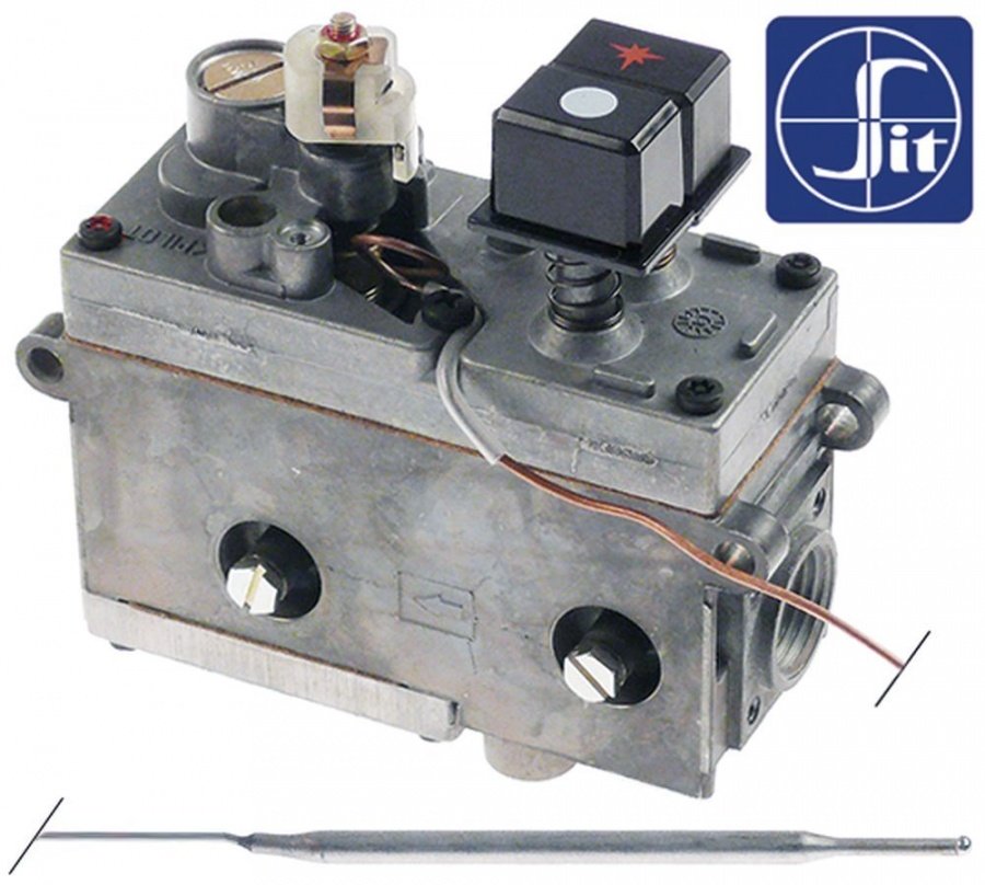 Valva de gaz termostatica serie 710 Minisit 30-100°C, intrare gaz 1/2", iesire gaz 3/8", SIT 0.710.850 - 101130