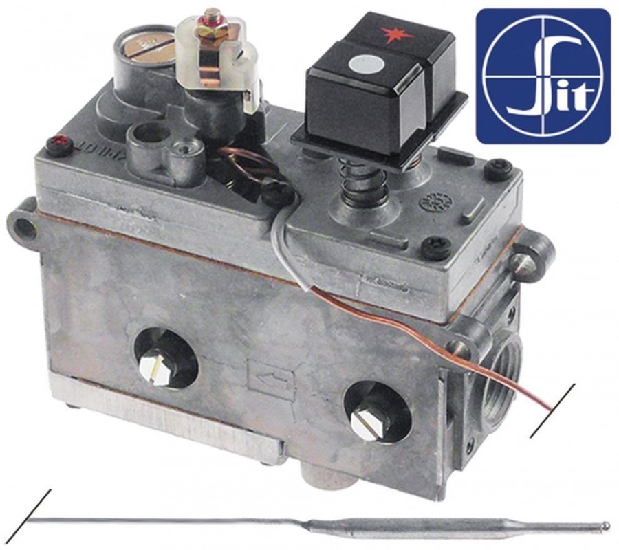Valva de gaz termostatica serie 710 Minisit, 100-340°C, SIT 0.710.652, bulb ø 5 x 70 mm, capilar 1800 mm - 101134