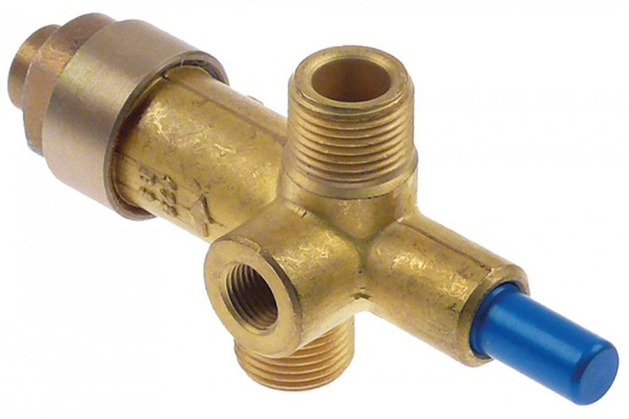 Valva de siguranta intrare/iesire filet exterior 3/8" (tub ø 10 mm), racord pilot M10x1 mm, racord termocupla M9x1 mm, presiune 50 mbar - 101138