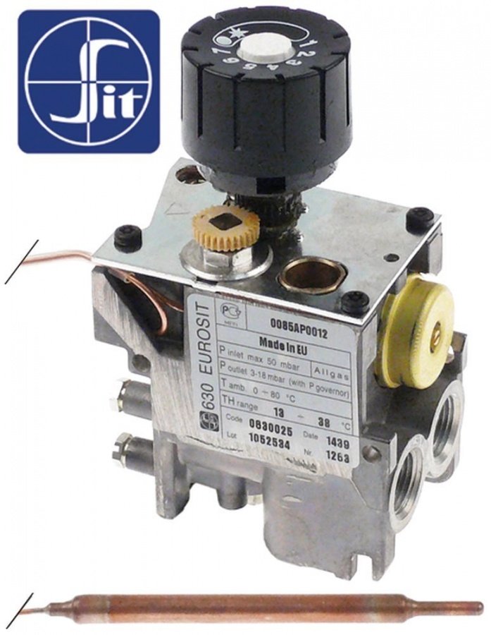 Valva de gaz pentru soba - convector termostatic, SIT 630 Eurosit 13-38°C, racorduri 3/8" - 101199