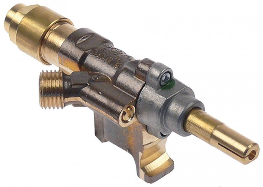 Robinet de gaz SABAF 10 intrare flansa ø 16 mm, iesire 1/4" (tub ø 8 mm), duza bypass ø 0 mm, conectare termocupla cu filet M8x1 mm - 101396
