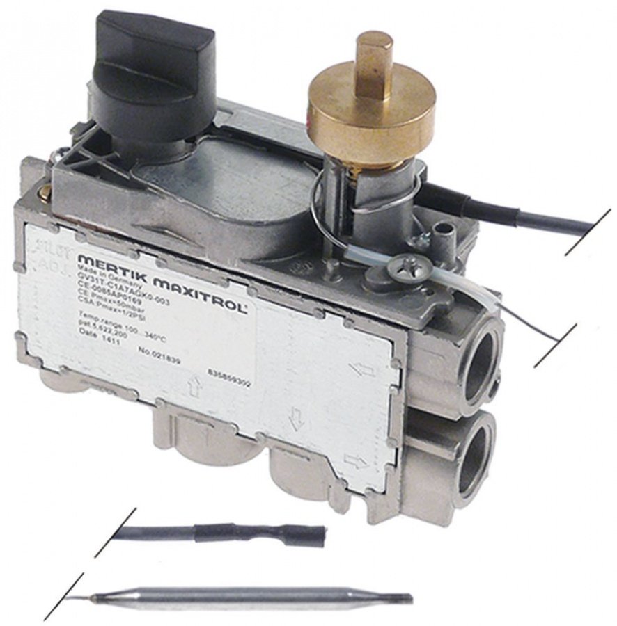 Valva de gaz termostatica MERTIK MAXITROL GV31T, t.° 30-110°C, senzor ø 6 x 78 mm - 101564