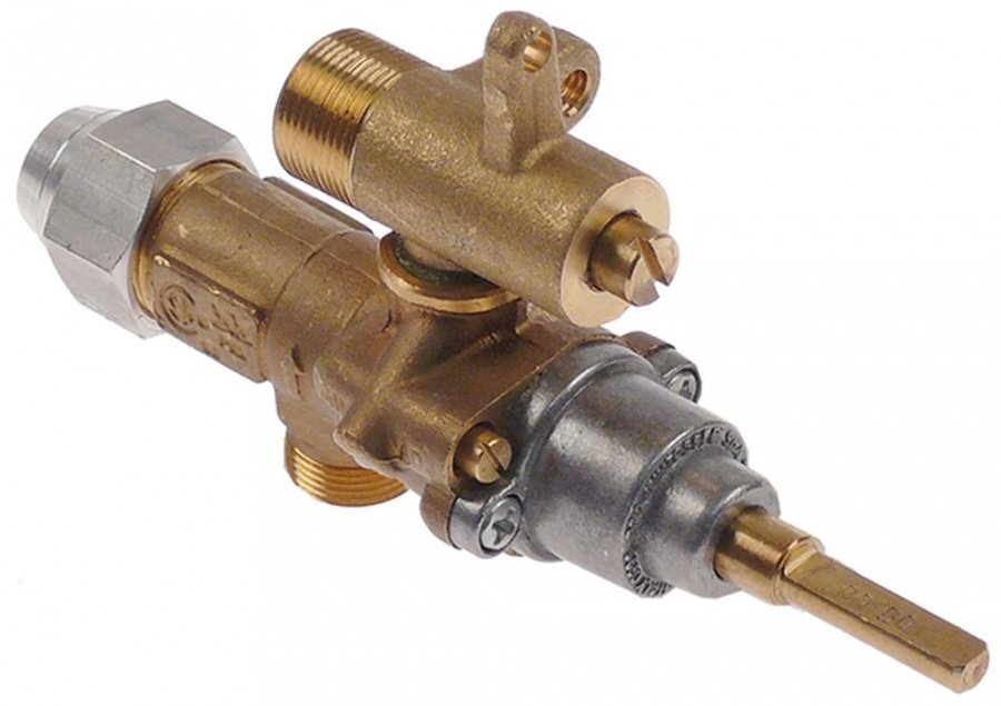 Robinet de gaz GPEL20, inlocuieste EGA, ax ø 6x4.6 mm, L ax 31/23 mm, intrare gaz M15x1 (tube ø 10mm) - 101607