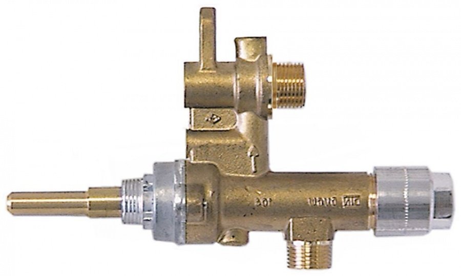 gas tap MADEC with pipe outlet gas input M12x1 (ø8mm) bypass nozzle ø 0,55mm