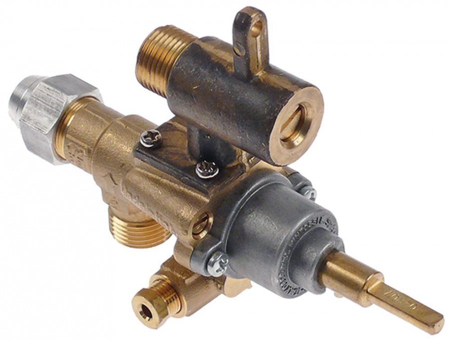 Robinet de gaz GPEL22RD, ax 6 x 4,6 mm, racorduri gaz M18 - 101657