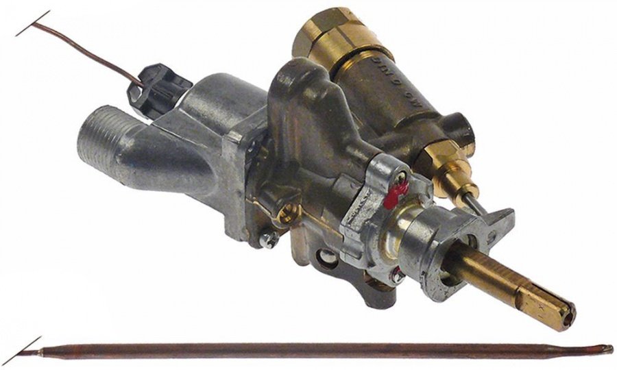 Robinet de gaz termostatic max 300°C, fixare cu colier - 101679