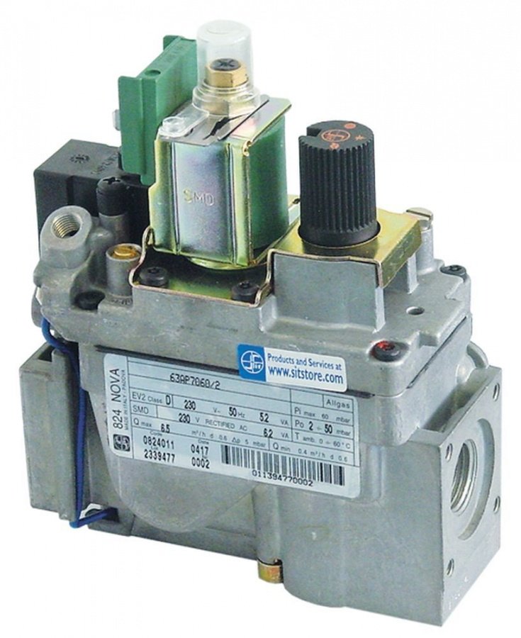 Valva de gaz NOVASIT 824, SIT 0.824.011, 230 V, 50 Hz, intrare - iesire gaz ½" - 101688