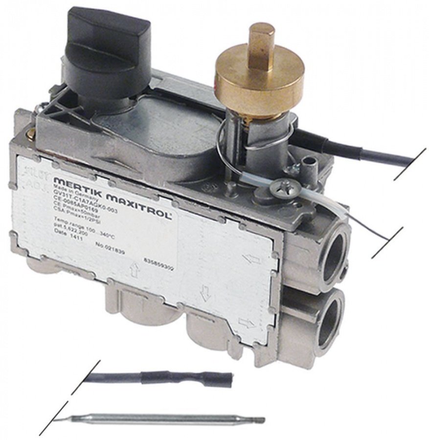 Valva de gaz termostatica MERTIK GV30T, t.° 100-340°C, senzor ø 4 x 68 mm - 101855