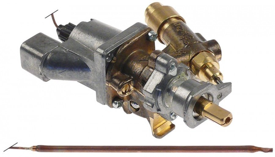 Robinet de gaz termostatic, max 300°C, prindere cu colier - 101886
