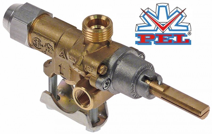 Robinet de gaz PEL21S, ax ø 8 x 6,5 mm, tesitura ax L 32 mm - 101897