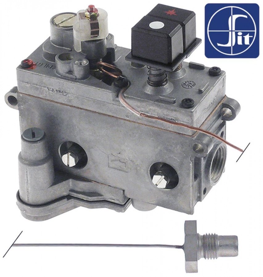 Valva de gaz, seria 710 Minisit, t.max. 90°C 20 - 90°C, intrare gaz ½ ", iesire gaz 3 / 8" - Cod 101910 