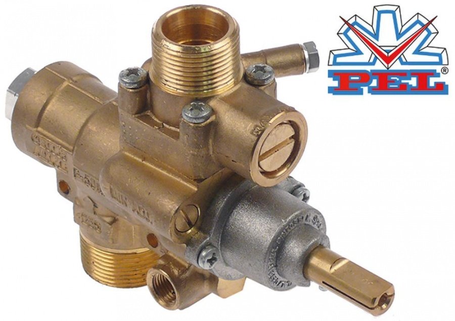 Robinet de gaz PEL23S/V, ax ø 10 x 8 mm, racord termocupla M10x1 - 101953