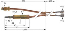 Termocupla intrerupta L 500 mm, cap ø 4,8 mm, filet racord M9x1, cablu 400 mm - 102115