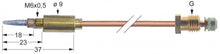 Termocupla L 600mm, filet racord M8x1, filet cap M6x0,5 - 102121
