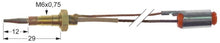 Termocupla cu 2 conductori L 600 mm, filet M6, cu mufa - 102127