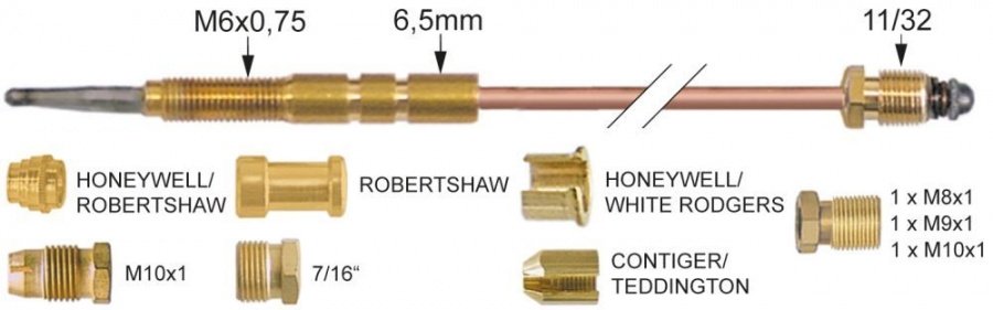 thermocouple set L 900mm 10-piece