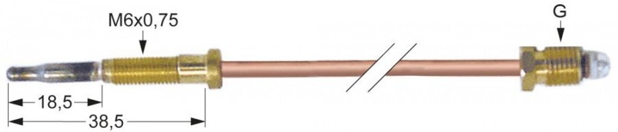 Termocupla L 300 mm, racord M9x1 - 102138