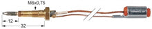 Termocupla cu 2 conductori L 750 mm, filet M6, cu mufa - 102152