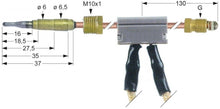 Termocupla intrerupta L 600 mm, filet M9, cabluri 1 m - 102252