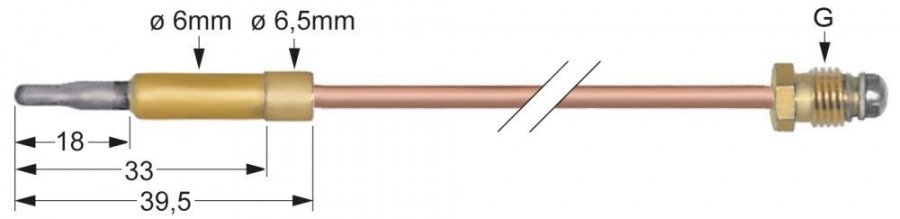 thermocouple plug connection ø6,0mm ASA 11/32 L 1000mm