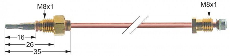 Termocuplu L 600mm, racord M8x1 - 102257