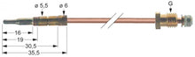Termocupla 600 mm, filet racord M9x1 - 102258