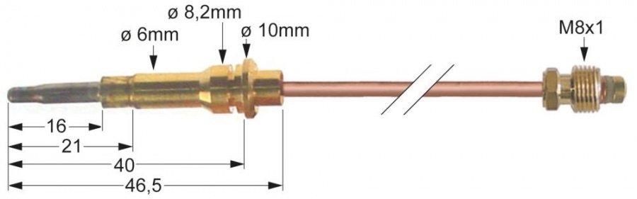 thermocouple plug connection ø6,0mm M8x1 L 1400mm