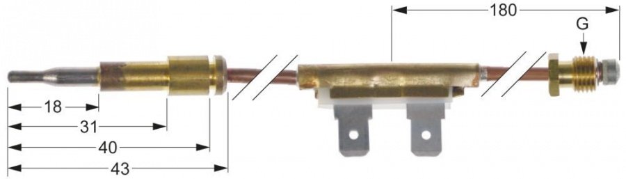 Termocupla intrerupta L 850 mm, racord M9x1 - 102269