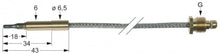 Termocupla flexibila L 1200 mm, cap ø 6.0 mm, filet racord M10x1 mm - 102401