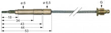 Termocuplu flexibil L 1200mm, racord M9x1 - 102407