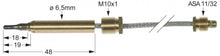 Termocupla flexibila, L 600 mm, racord filet M10x1 mm, cap ø 6,5 mm, racord filet ASA 11/32 - 102425