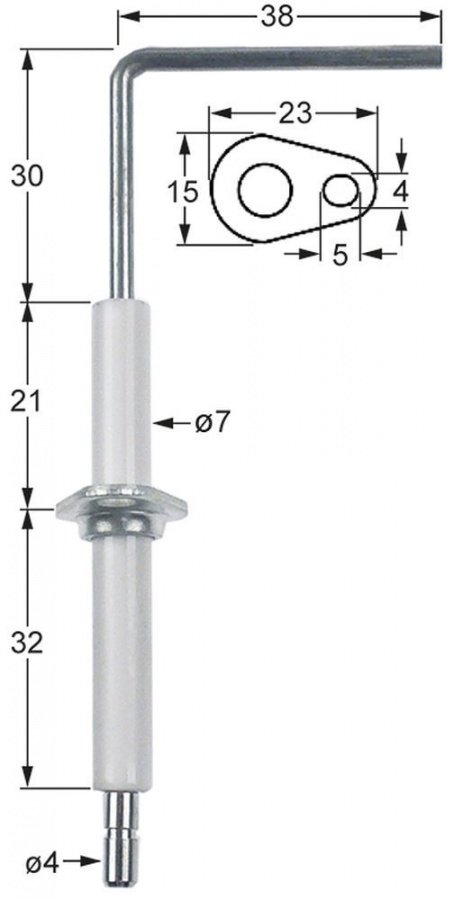 monitoring electrode flange length 23mm - Code 102809