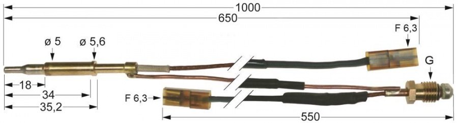 Termocuplu cu intrerupator - Cod 102815